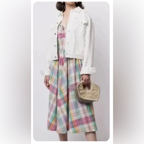 NWT Polo Ralph Lauren $248 Madras Ruffle Midi Cotton Dress - Picture 3 of 3